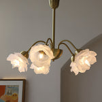 Retro Brass Glass Chandelier for Dining Room and Living Room