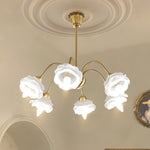 Retro Brass Glass Chandelier for Dining Room and Living Room