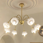 Retro Brass Glass Chandelier for Dining Room and Living Room