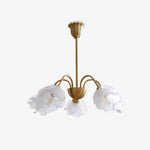 Retro Brass Glass Chandelier for Dining Room and Living Room