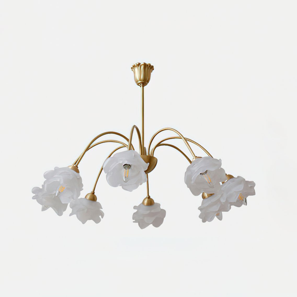 Retro Brass Glass Chandelier for Dining Room and Living Room