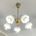 Retro Brass Glass Chandelier for Dining Room and Living Room