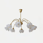 Retro Brass Glass Chandelier for Dining Room and Living Room