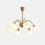 Retro Brass Glass Chandelier for Dining Room and Living Room