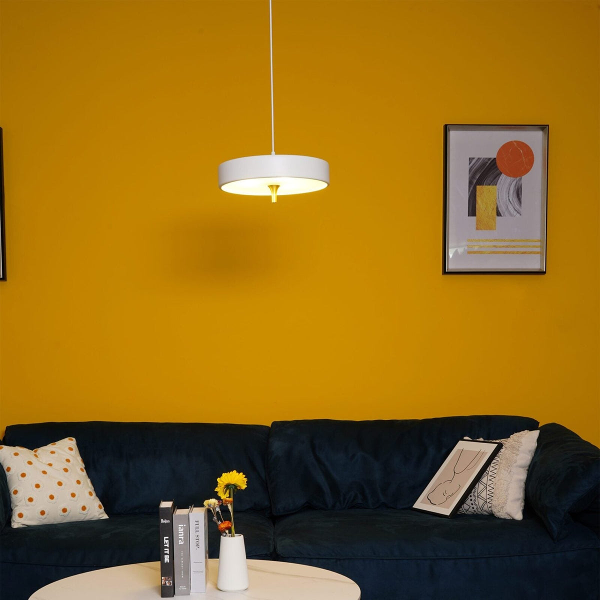 Revolve Pendant Light - Modern Brass & Glass Fixture for Dining Room, Living Room, and Bedroom