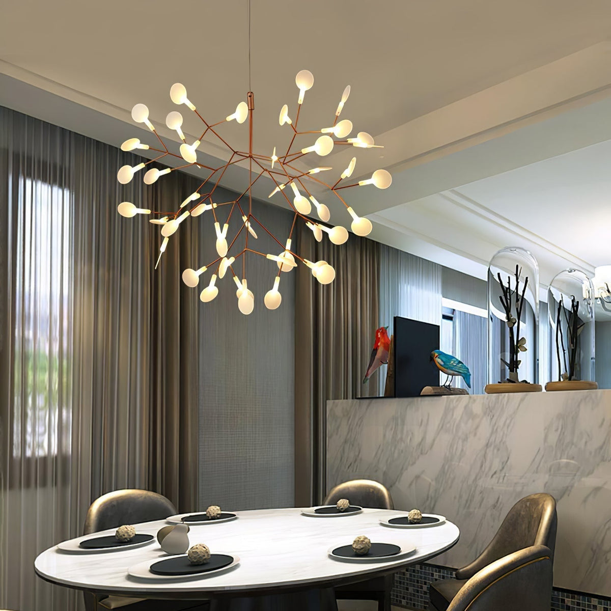 Rose Gold Firefly Led Chandelier