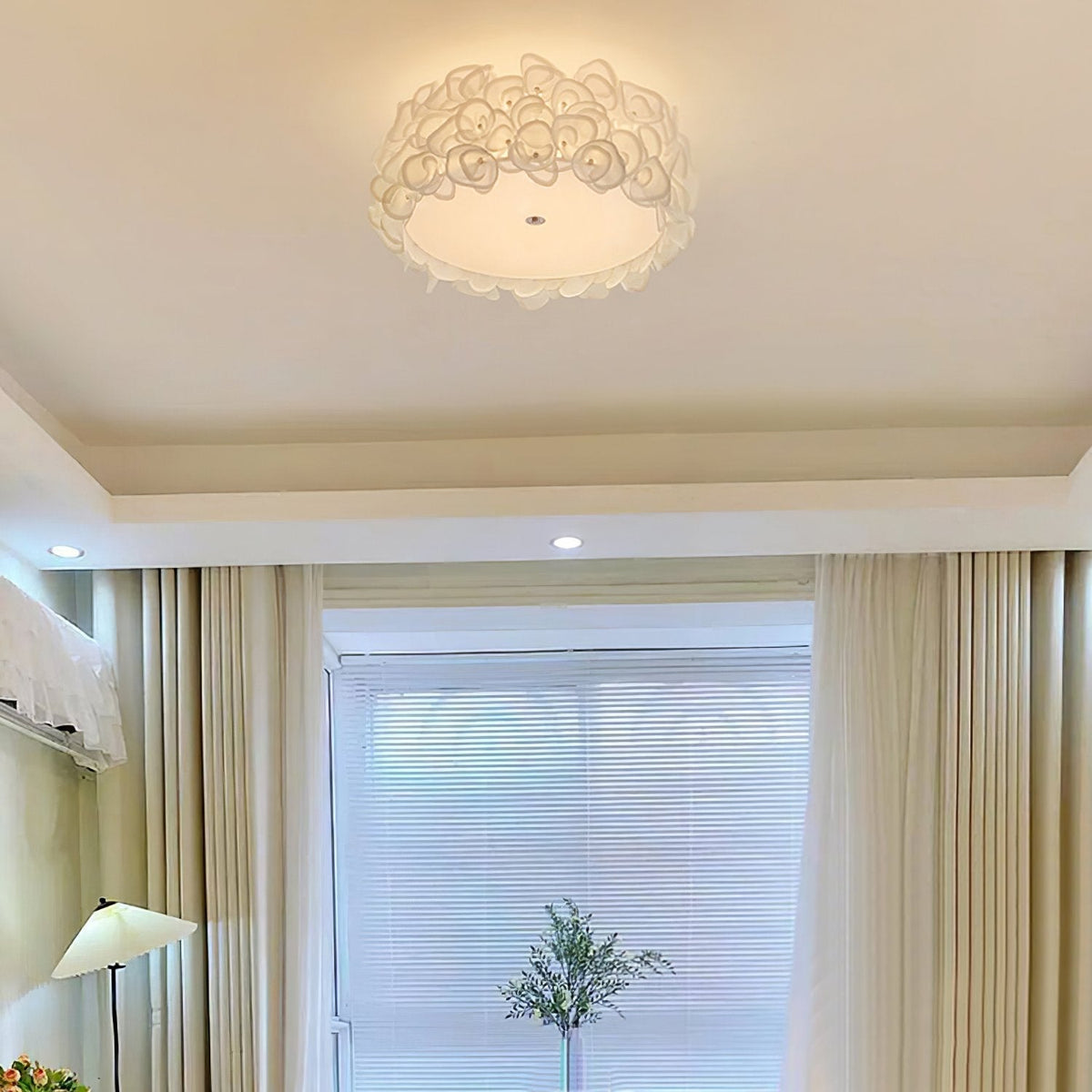 Luxury Rose Hydrangea Ceiling Light - Modern Floral LED Chandelier for Bedroom, Living Room, Dining Room