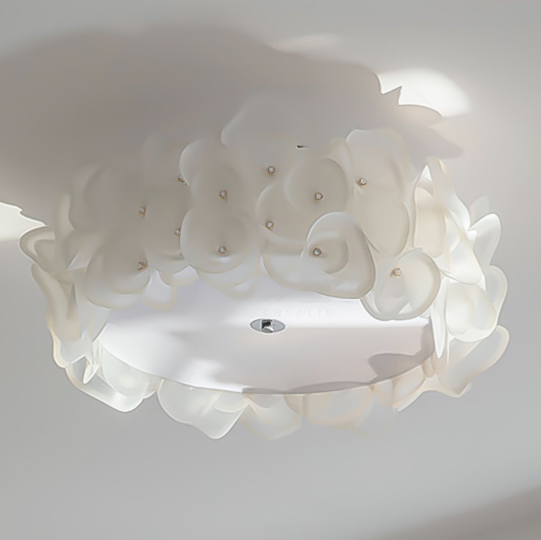 Luxury Rose Hydrangea Ceiling Light - Modern Floral LED Chandelier for Bedroom, Living Room, Dining Room