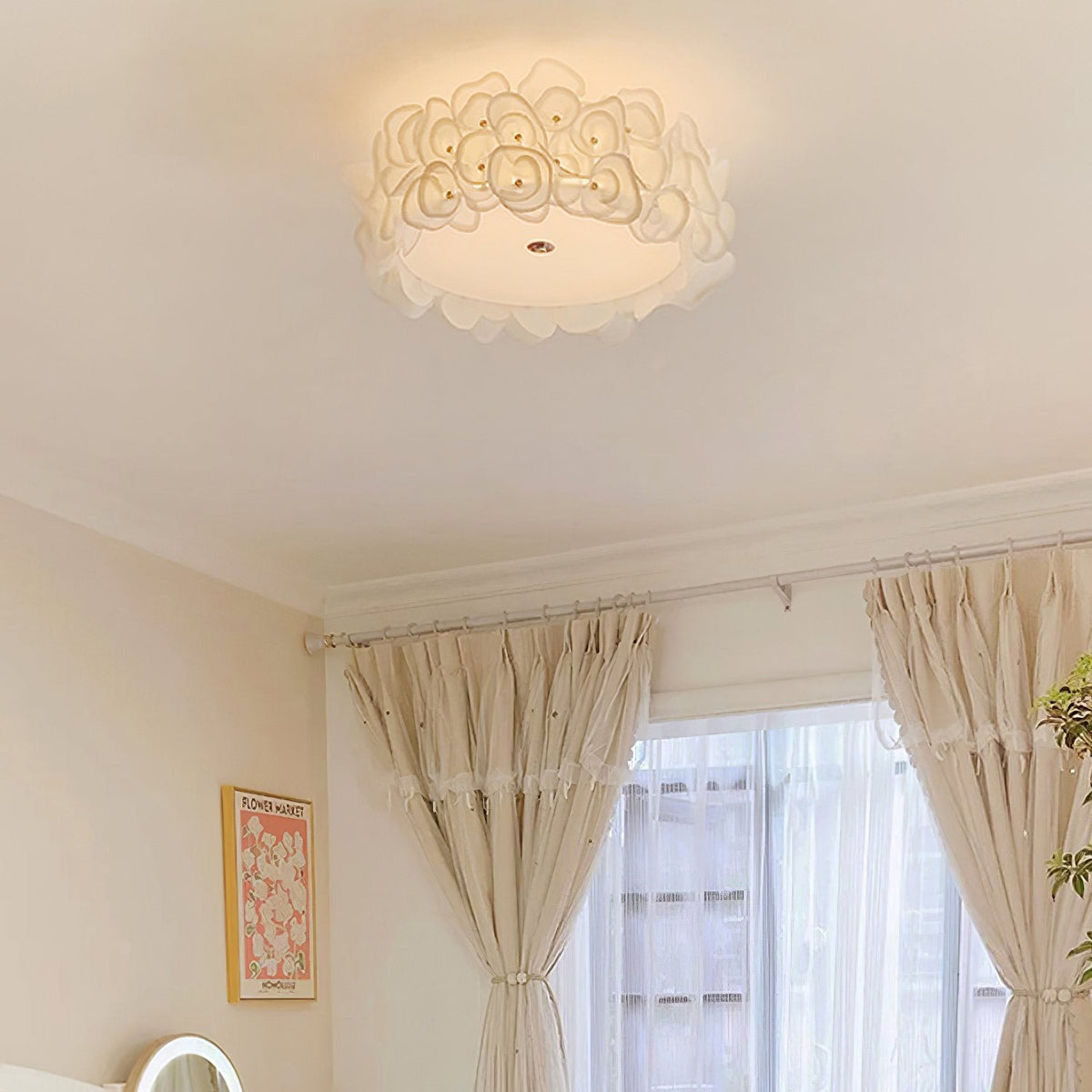 Luxury Rose Hydrangea Ceiling Light - Modern Floral LED Chandelier for Bedroom, Living Room, Dining Room
