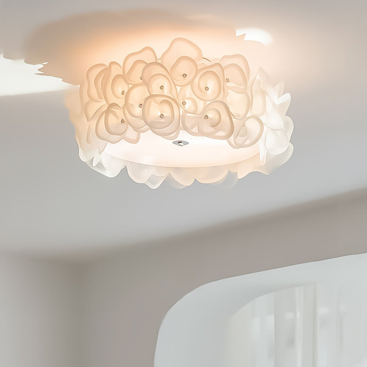 Luxury Rose Hydrangea Ceiling Light - Modern Floral LED Chandelier for Bedroom, Living Room, Dining Room