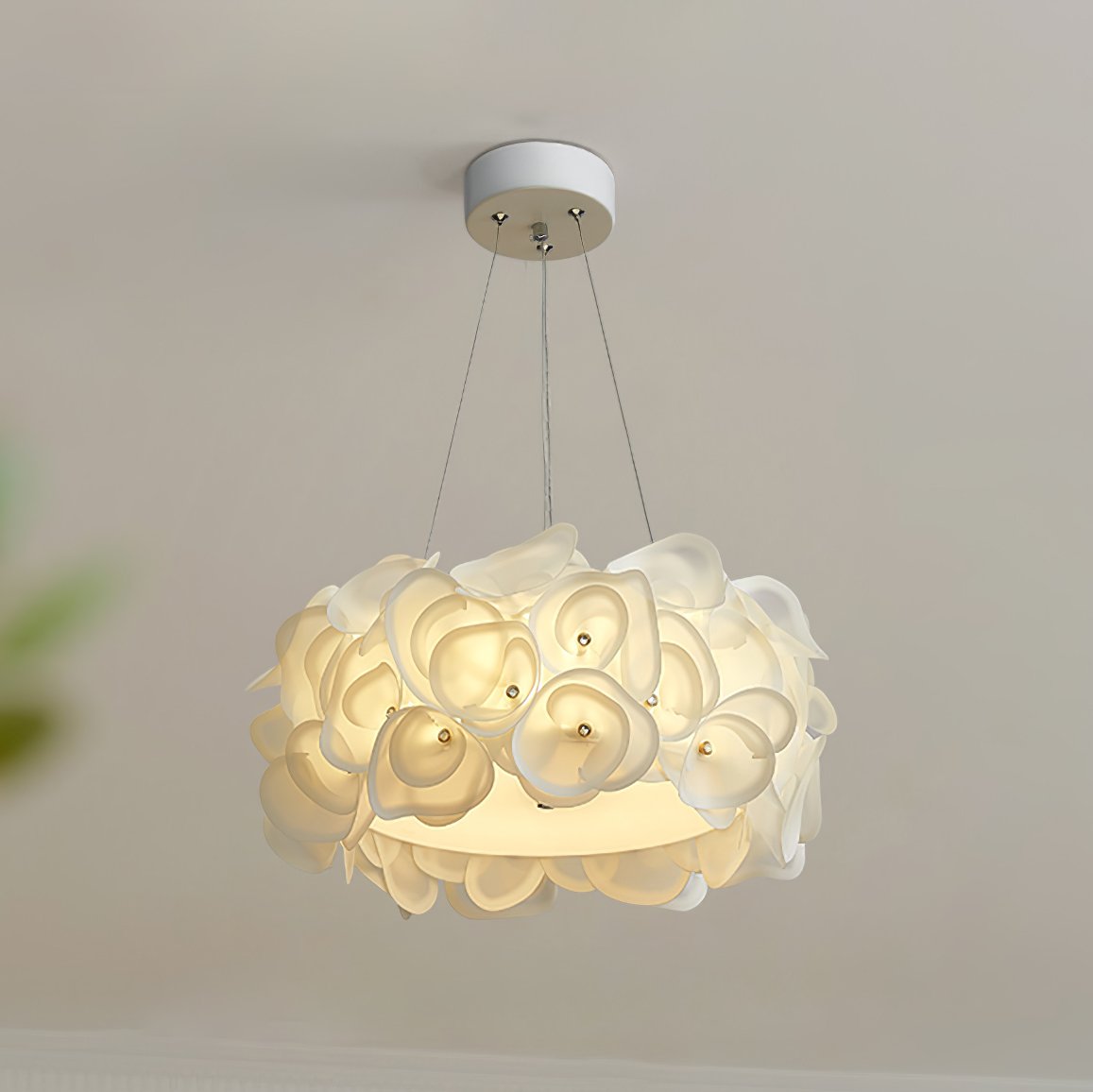 Handcrafted Metal Rose Hydrangea Chandelier for Living Room, Bedroom, and Dining Room