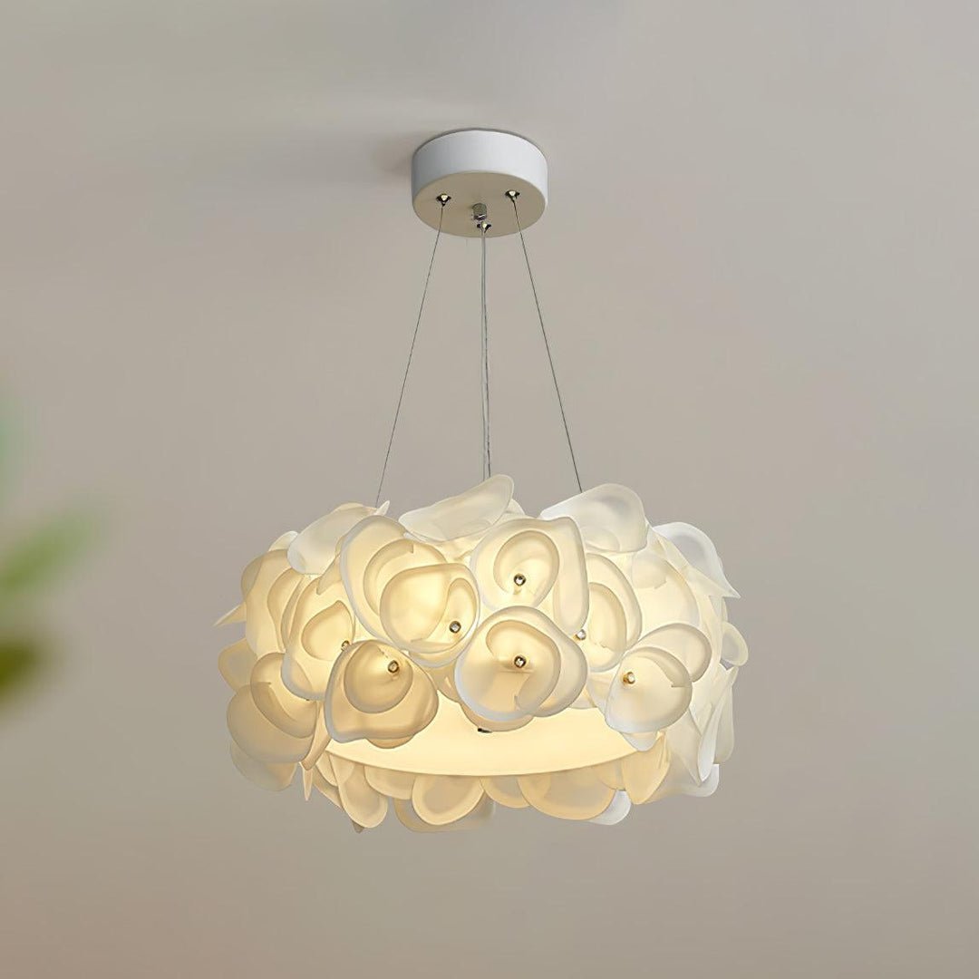 Handcrafted Metal Rose Hydrangea Chandelier for Living Room, Bedroom, and Dining Room