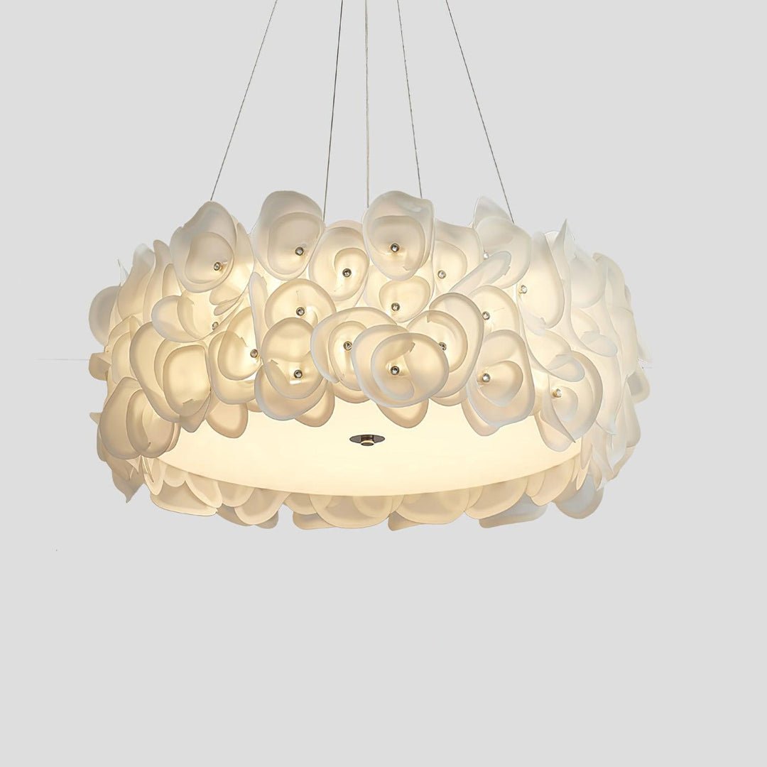 Handcrafted Metal Rose Hydrangea Chandelier for Living Room, Bedroom, and Dining Room