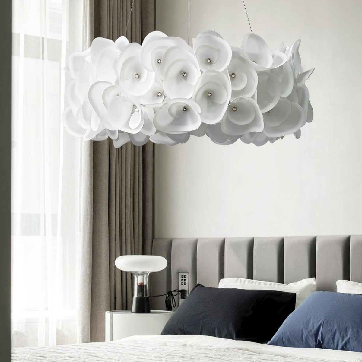 Handcrafted Metal Rose Hydrangea Chandelier for Living Room, Bedroom, and Dining Room