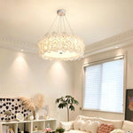 Handcrafted Metal Rose Hydrangea Chandelier for Living Room, Bedroom, and Dining Room