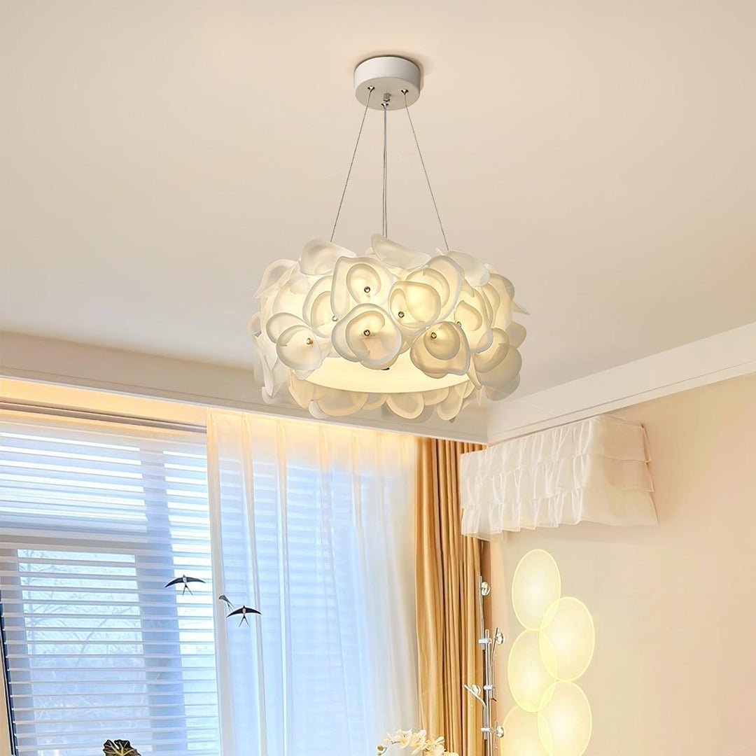 Handcrafted Metal Rose Hydrangea Chandelier for Living Room, Bedroom, and Dining Room