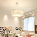 Handcrafted Metal Rose Hydrangea Chandelier for Living Room, Bedroom, and Dining Room