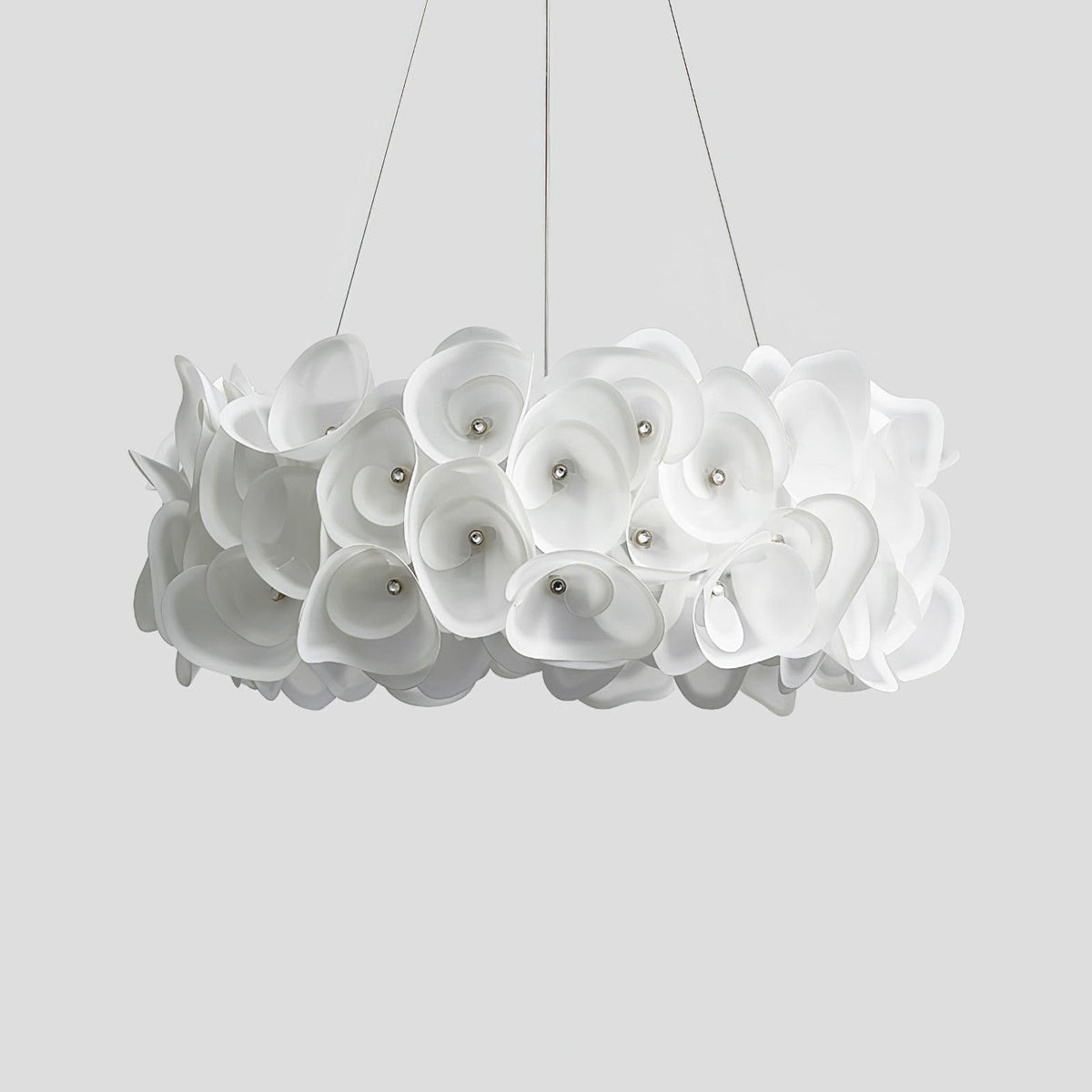 Handcrafted Metal Rose Hydrangea Chandelier for Living Room, Bedroom, and Dining Room
