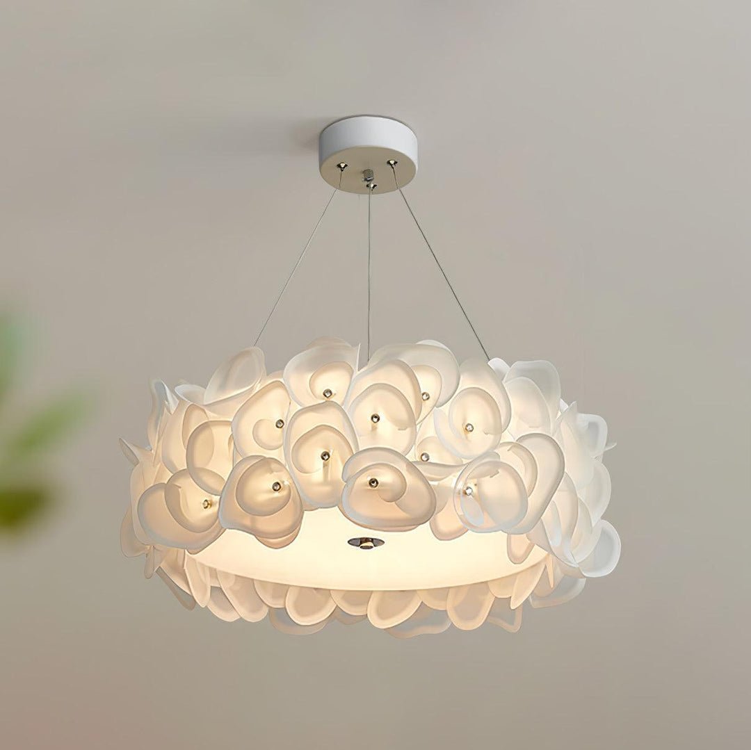Handcrafted Metal Rose Hydrangea Chandelier for Living Room, Bedroom, and Dining Room