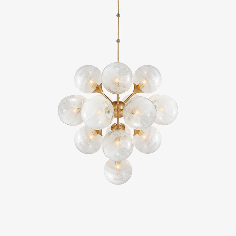 Rufus Chandelier 10-Light Modern Brass Crystal Glass Chandelier for Dining Room Living Room