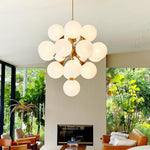 Rufus Chandelier 10-Light Modern Brass Crystal Glass Chandelier for Dining Room Living Room