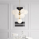 Rufus Chandelier 10-Light Modern Brass Crystal Glass Chandelier for Dining Room Living Room