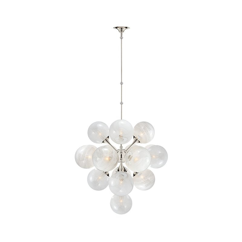 Rufus Chandelier 10-Light Modern Brass Crystal Glass Chandelier for Dining Room Living Room