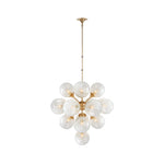 Rufus Chandelier 10-Light Modern Brass Crystal Glass Chandelier for Dining Room Living Room