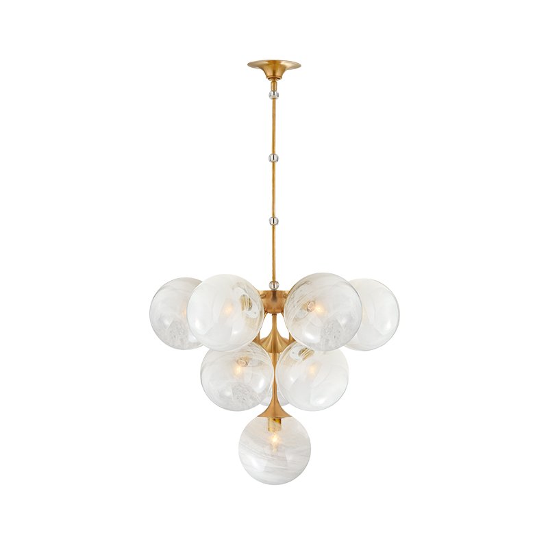 Rufus Chandelier 10-Light Modern Brass Crystal Glass Chandelier for Dining Room Living Room