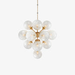 Rufus Chandelier 10-Light Modern Brass Crystal Glass Chandelier for Dining Room Living Room