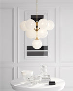 Rufus Chandelier 10-Light Modern Brass Crystal Glass Chandelier for Dining Room Living Room