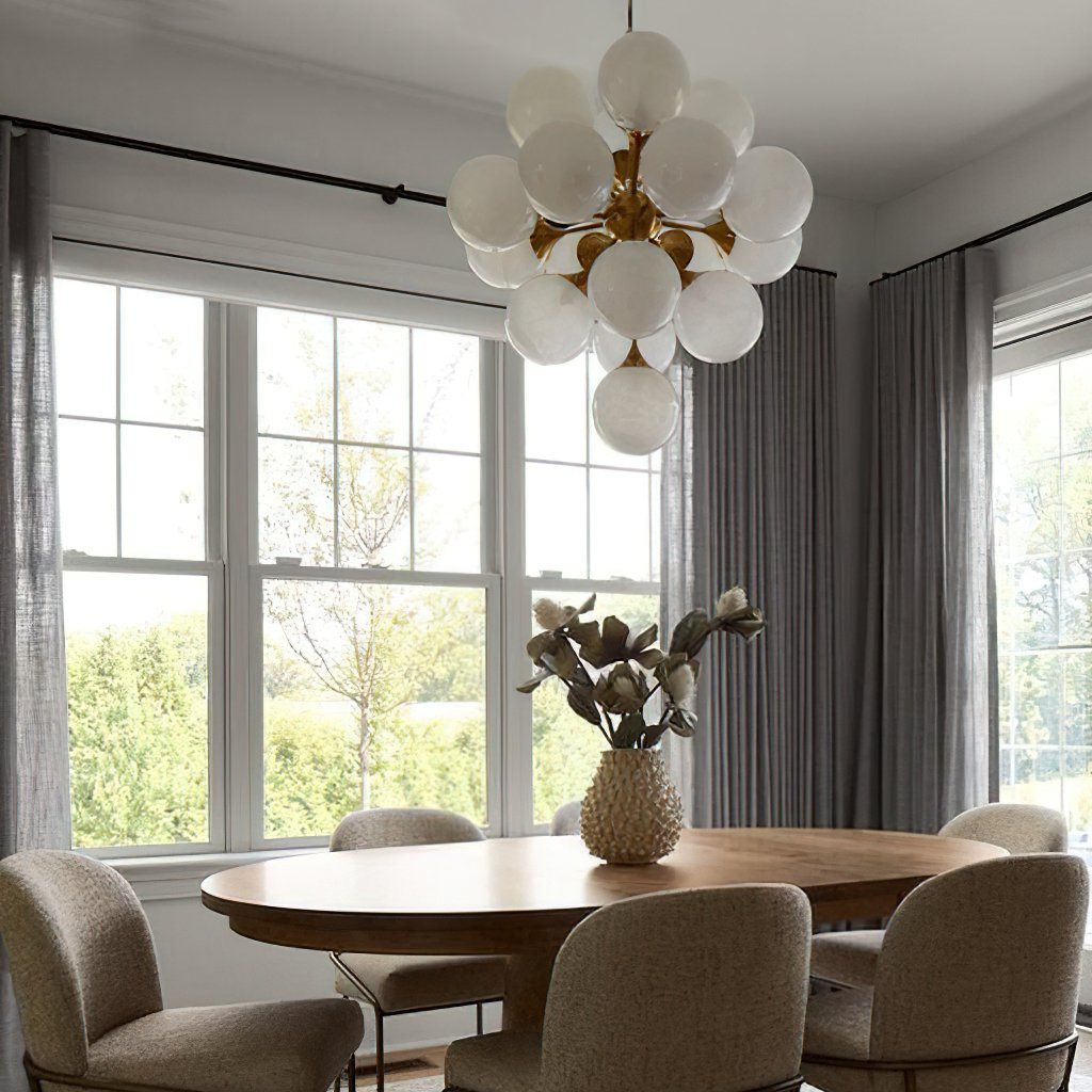 Rufus Chandelier 10-Light Modern Brass Crystal Glass Chandelier for Dining Room Living Room
