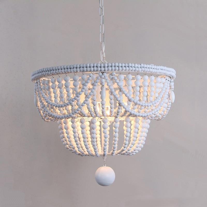 Bordeaux Wood Bead Chandelier