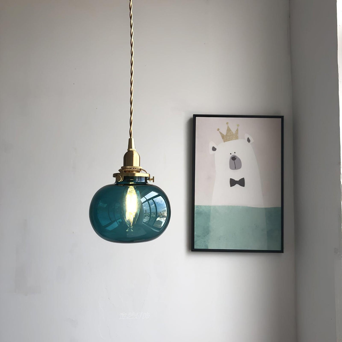 small-retro-handmade-glass-pendant-light