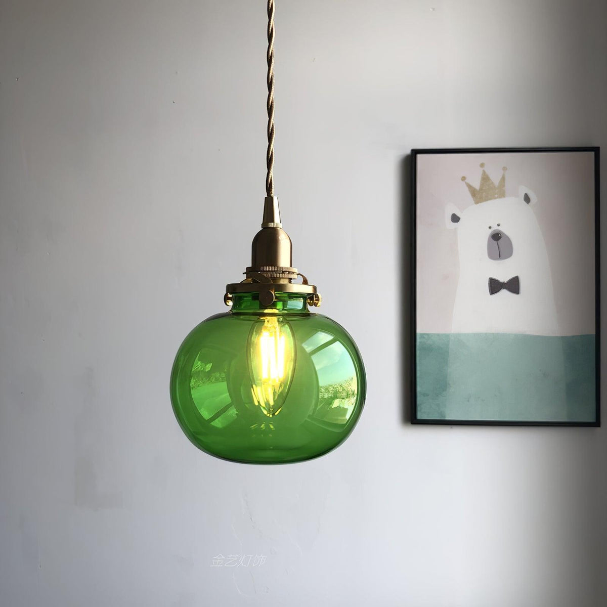 small-retro-handmade-glass-pendant-light