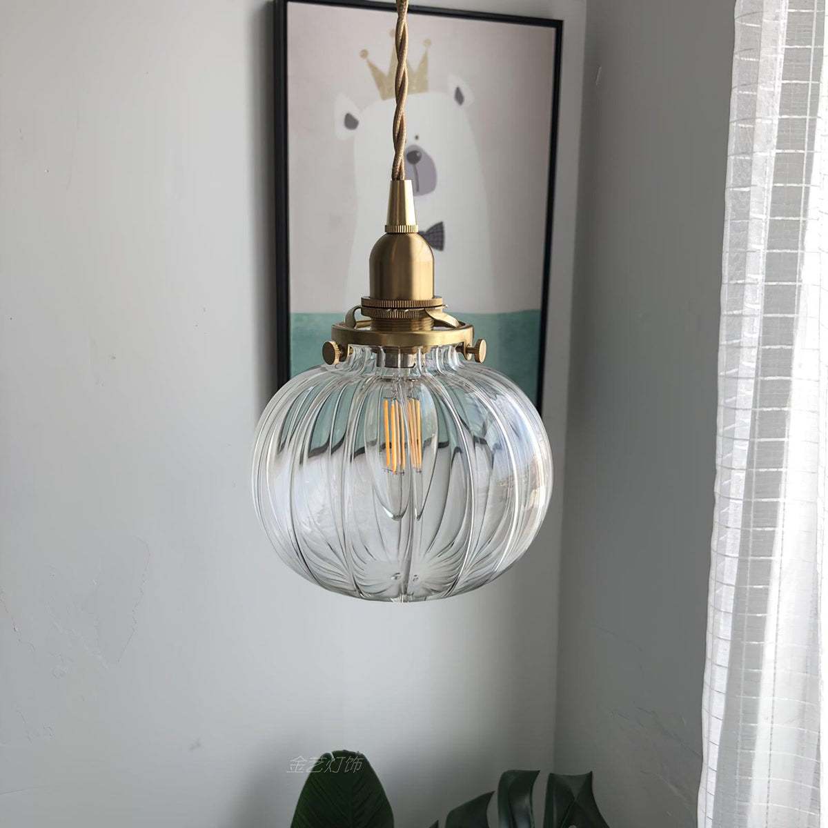 small-retro-handmade-glass-pendant-light