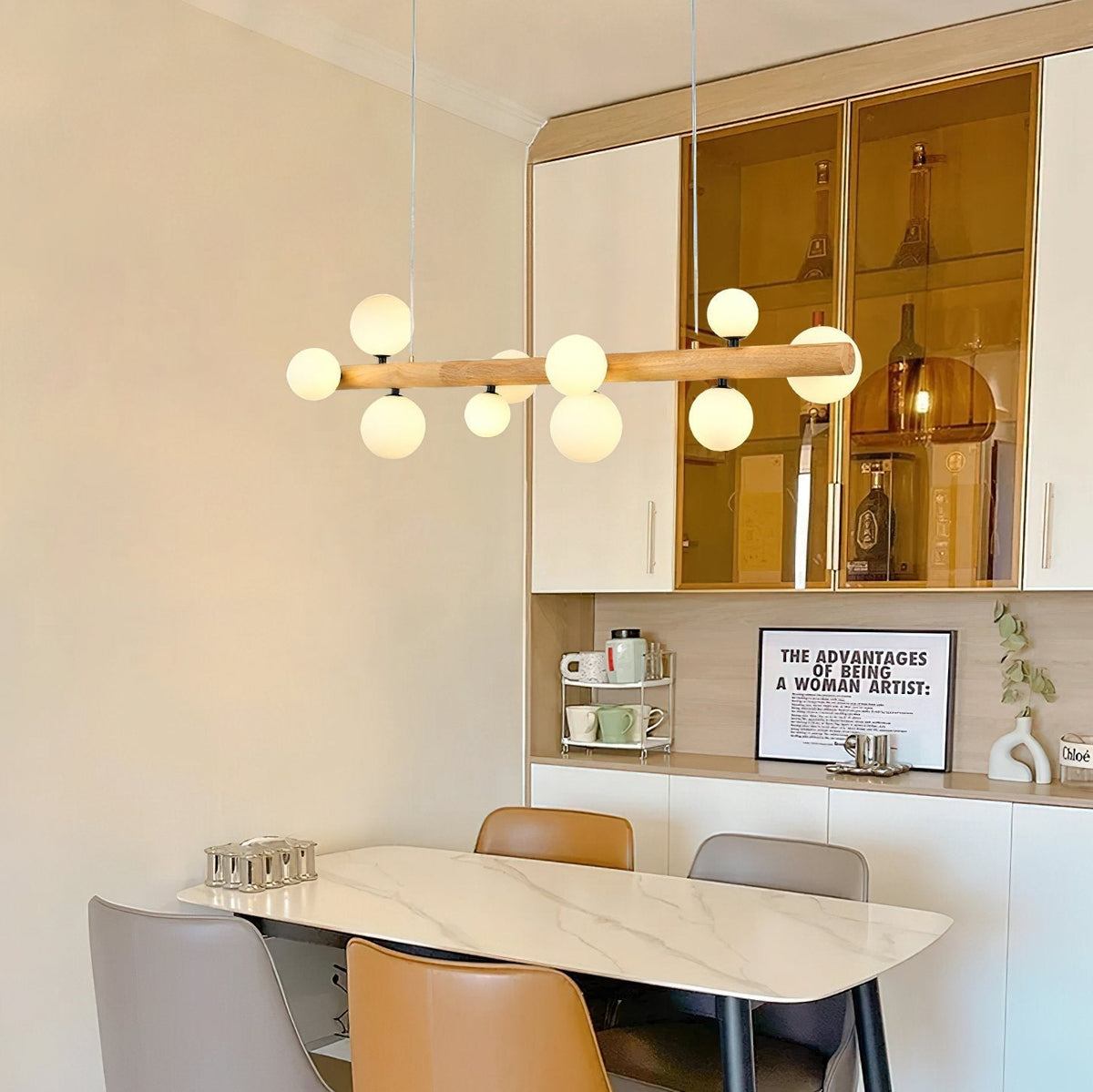 Modern Glass Ball Chandelier Luxury Dining Room Lighting