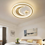 Luxury Star Moon LED Ceiling Lamp Modern Brass Chandelier for Bedroom Living Room