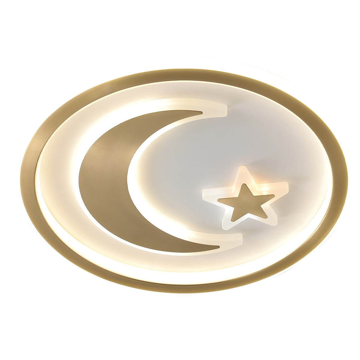 Luxury Star Moon LED Ceiling Lamp Modern Brass Chandelier for Bedroom Living Room