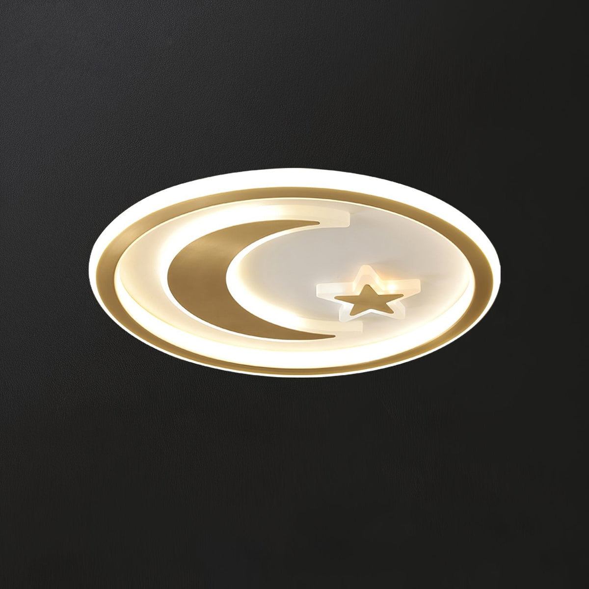 Luxury Star Moon LED Ceiling Lamp Modern Brass Chandelier for Bedroom Living Room