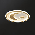 Luxury Star Moon LED Ceiling Lamp Modern Brass Chandelier for Bedroom Living Room