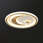 Luxury Star Moon LED Ceiling Lamp Modern Brass Chandelier for Bedroom Living Room
