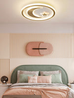 Luxury Star Moon LED Ceiling Lamp Modern Brass Chandelier for Bedroom Living Room