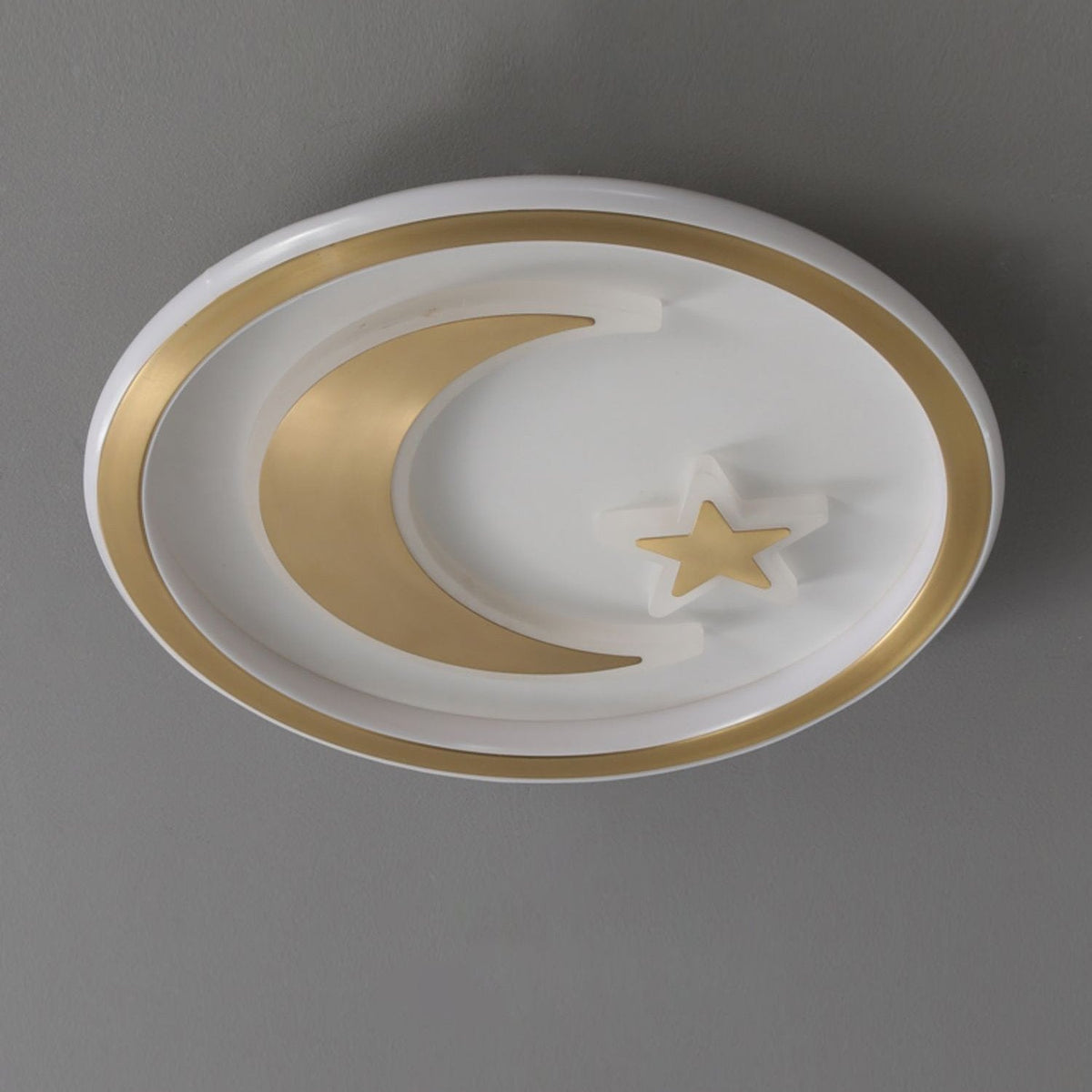 Luxury Star Moon LED Ceiling Lamp Modern Brass Chandelier for Bedroom Living Room