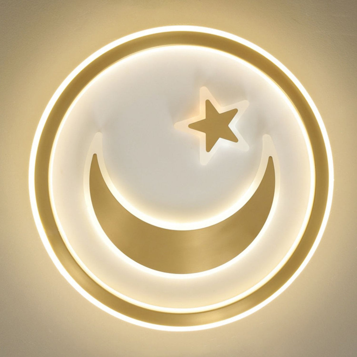 Luxury Star Moon LED Ceiling Lamp Modern Brass Chandelier for Bedroom Living Room