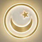 Luxury Star Moon LED Ceiling Lamp Modern Brass Chandelier for Bedroom Living Room
