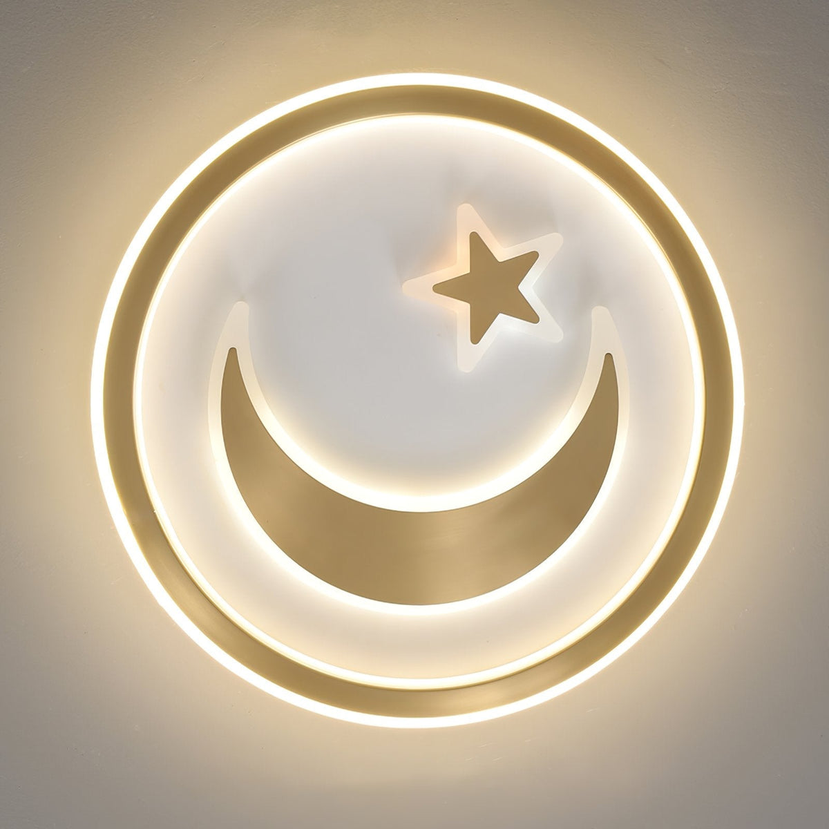 Luxury Star Moon LED Ceiling Lamp Modern Brass Chandelier for Bedroom Living Room