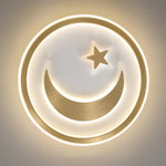 Luxury Star Moon LED Ceiling Lamp Modern Brass Chandelier for Bedroom Living Room