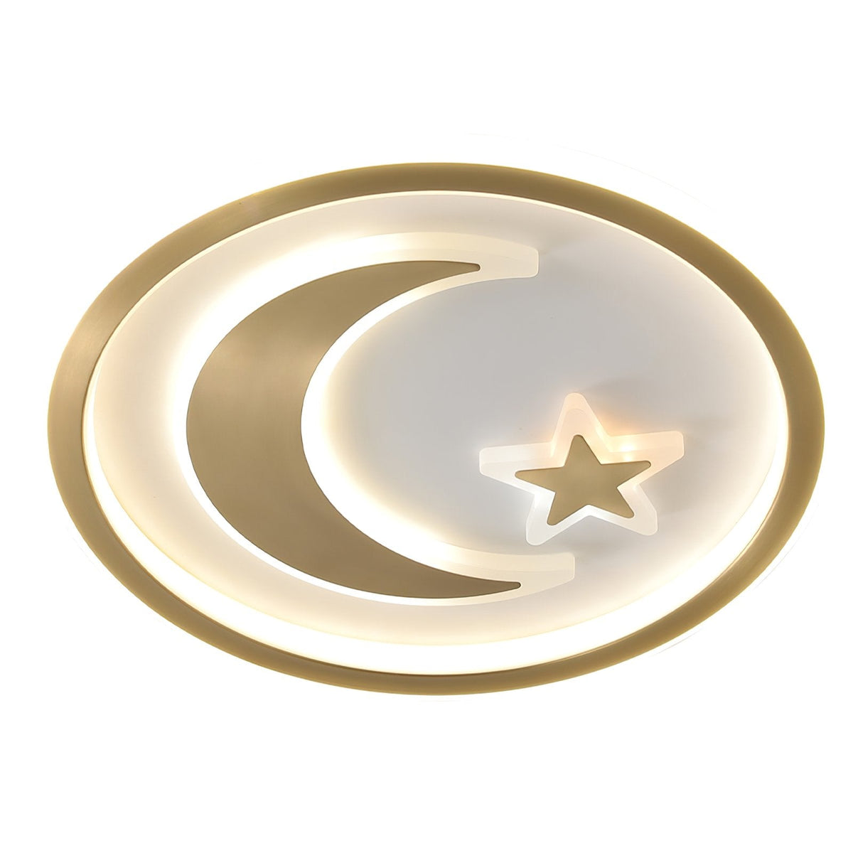 Luxury Star Moon LED Ceiling Lamp Modern Brass Chandelier for Bedroom Living Room