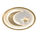 Luxury Star Moon LED Ceiling Lamp Modern Brass Chandelier for Bedroom Living Room